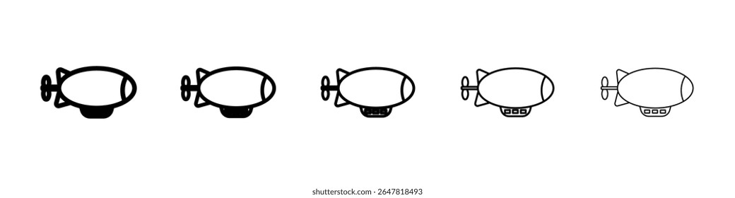 Airship icon isolated vector on white background set