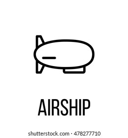 Airship icon or logo in modern line style. High quality black outline pictogram for web site design and mobile apps. Vector illustration on a white background. 