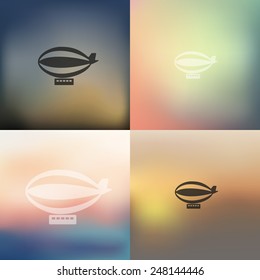 airship icon on blurred background