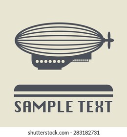 Airship icon or sign, vector illustration