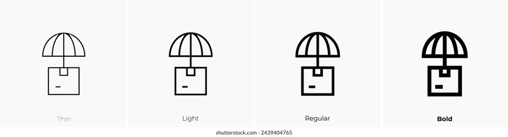 airship icon. Thin, Light Regular And Bold style design isolated on white background