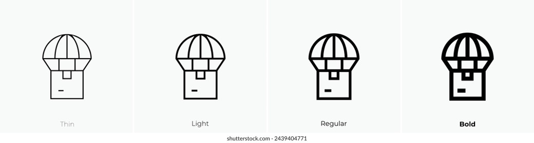 airship icon. Thin, Light Regular And Bold style design isolated on white background