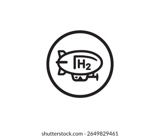 Airship icon vector art illustration.