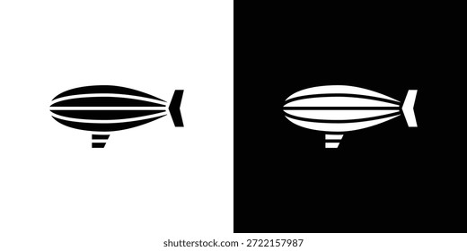 Ilustración vectorial de iconos de dirigible - iconos de vector de estilo negro de alta calidad