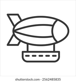 Airship Icon Vector Illustration Outline Style