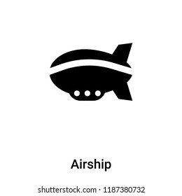 Airship icon vector isolated on white background, logo concept of Airship sign on transparent background, filled black symbol