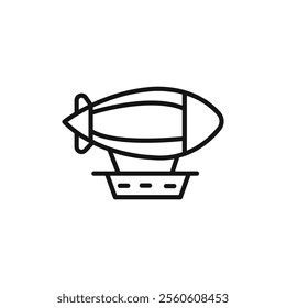 Airship icon vector line logo art