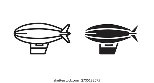 Iconos de dirigible para el diseño. Trazo fácilmente editable. Diseño plano moderno.