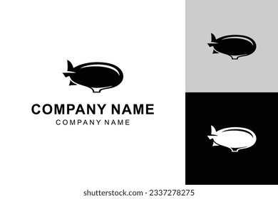 Airship illustration silhouette vector logo design.