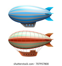 Airship isolated on white photo-realistic vector illustration