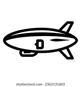 Airship line icon, Air transport and flying concept, Air Balloon sign on white background, Dirigible icon in outline style for mobile concept and web design. Vector graphics