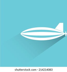 airship on blue background