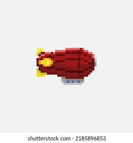 airship in pixel art style