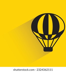 airship with shadow on yellow background