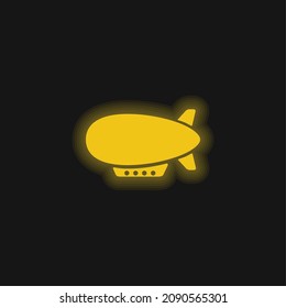 Airship Side View yellow glowing neon icon
