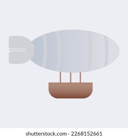 Airship simple vector graphic. On a white background.