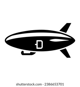 Airship solid icon, Air transport and flying concept, Air Balloon sign on white background, Dirigible icon in glyph style for mobile concept and web design. Vector graphics