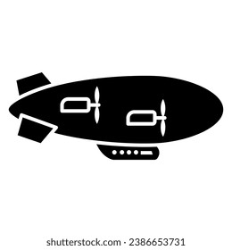 Airship solid icon, Air transport and flying concept, Aerostat sign on white background, Dirigible icon in glyph style for mobile concept and web design. Vector graphics