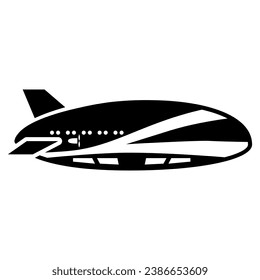 Airship solid icon, Balloon festival concept, Retro hot air transport sign on white background, Dirigible icon in glyph style for mobile concept and web design. Vector graphics