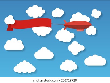 The airship with tape. EPS10 Vector