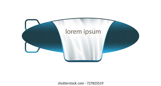 Airship. The template is editable. Vector illustration