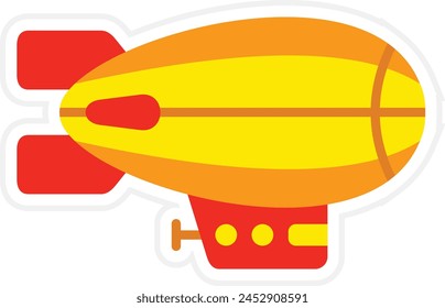 Airship vector icon. Can be used for printing, mobile and web applications.