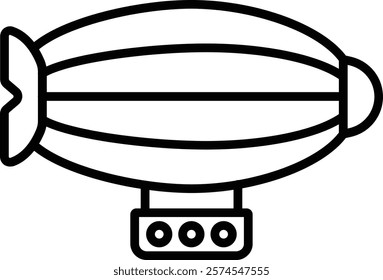 Airship vector icon. Can be used for printing, mobile and web applications.