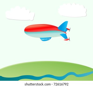 airship vector illustration