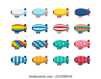 Airship vector illustration ( Pattern variation set )