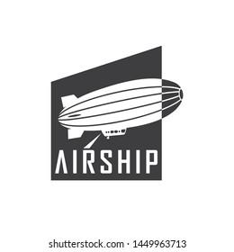 Airship vector logo design. Airship vector icon