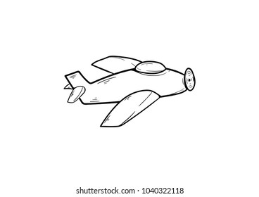 airship vehicle soar doodle icon vector 