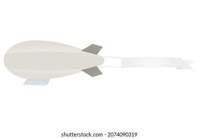 Airship with white ribbon. vector