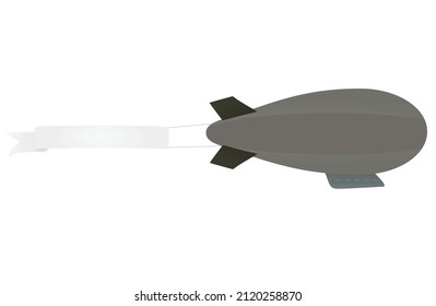 Airship with white ribbon. vector