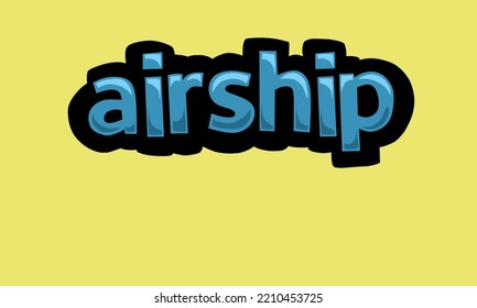 AIRSHIP writing vector design on a yellow background very simple and very cool