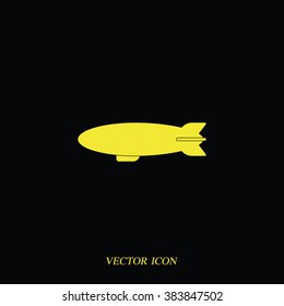 Airship zeppelin icon. Dirigible illustration.