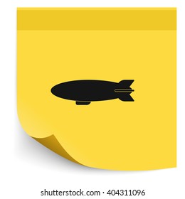 Airship zeppelin icon. Dirigible illustration.