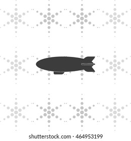 Airship zeppelin icon. Dirigible illustration.