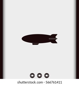 Airship zeppelin icon. Dirigible illustration.