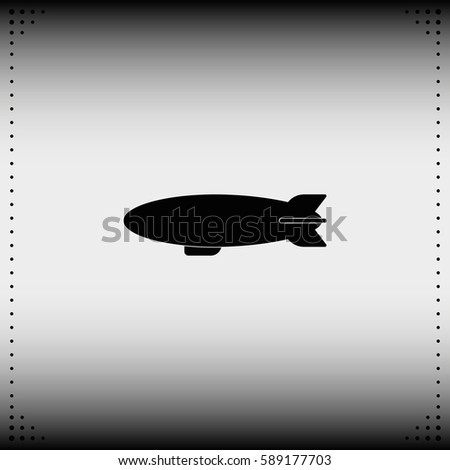 Airship zeppelin icon. Dirigible illustration.