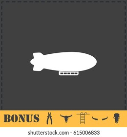 Airship zeppelin icon flat. Simple vector symbol and bonus icon