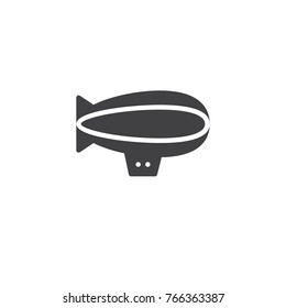 Airship zeppelin icon vector, filled flat sign, solid pictogram isolated on white. Dirigible balloon symbol, logo illustration.