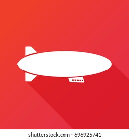 Airship Zeppelin vector icon.  Flight transport symbol