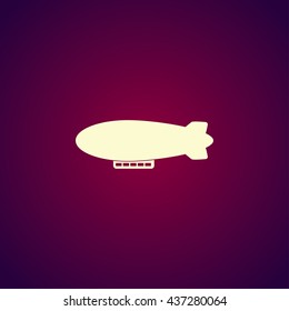 airship zeppelin vector icon. Modern design flat style