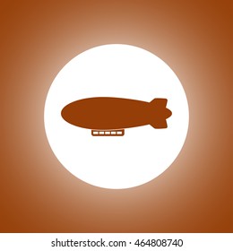 airship zeppelin vector icon. Modern design flat style
