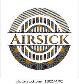 Airsick arabesque style badge. arabic decoration.