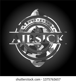 Airsick on grey camouflaged pattern