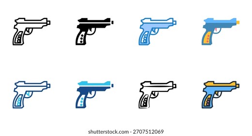 Conjunto de iconos de pistola de Airsoft colección de Vector de estilo múltiple 
