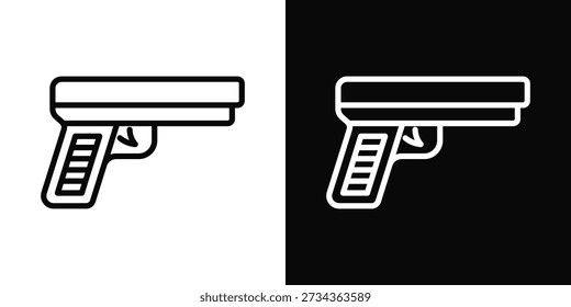 Airsoft gun Icon White And Black Background Style
