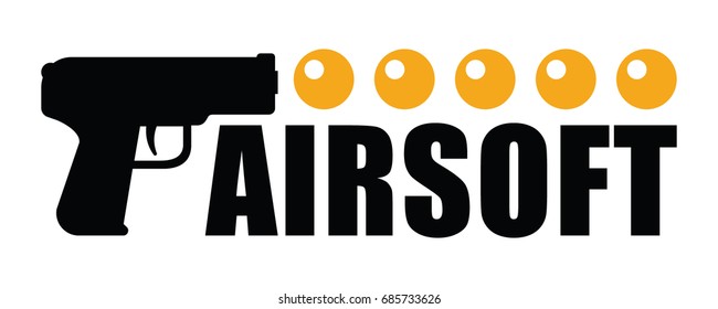 Airsoft Logo With Pistol And Pellets