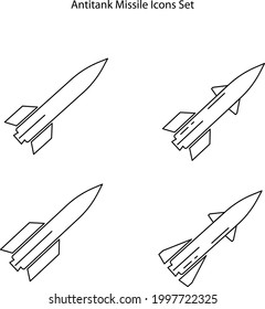 Airstrike and Missile vector concept colored icons collection.